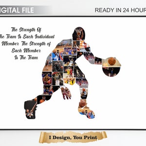 Basketball Photo Collage, Sport Photo Gift, Player Photo Collage, basketball photo art, Basketball photos for, Basketball Canvas Print Gift