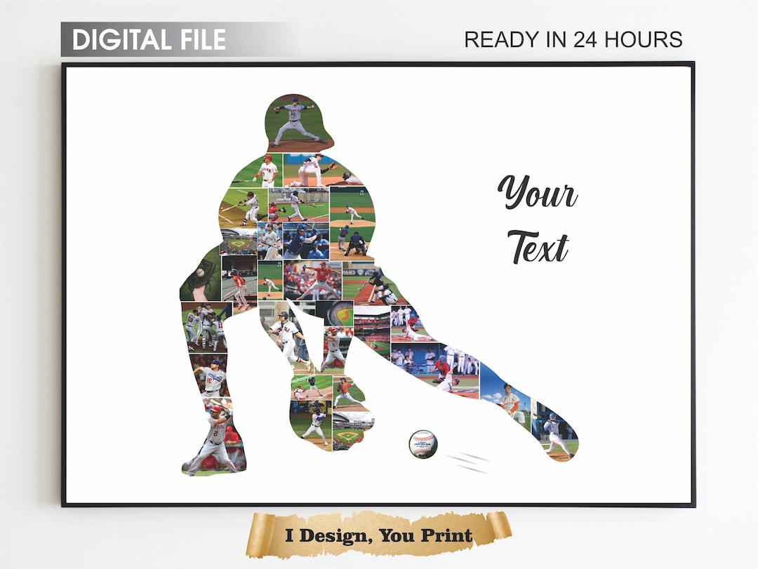 Personalized Baseball Photo Collage Art, Team Gift (digital File) - Etsy