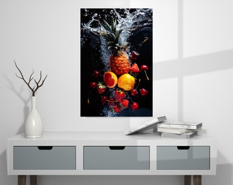 Natural Art A Gift of Mental Health,Canvas Painting Underwater Fruits,Wall Decoration Joy That Gives Life,Nature Block, Limited Edition