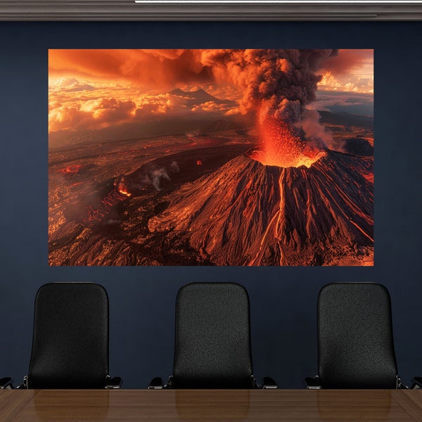 Nature Pictures Volcano in Eruption,Nature Block The Living Earth,Natural Scenes Volcano in Full Activity,Artistic Image The Fury of Nature