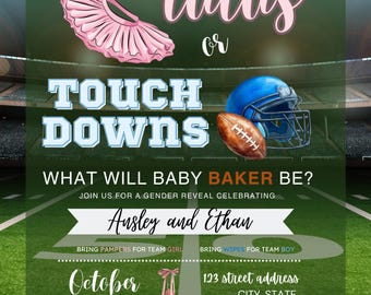 Volantino modificabile per rivelare il sesso del bambino in Tutu o Touchdown