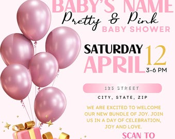 Volantino per baby shower PRETTY & PINK