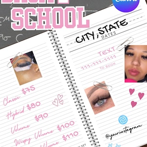 Back to school editable Lash flyer | Lash Flyer | Back to school Lash Flyer | Canva Flyer