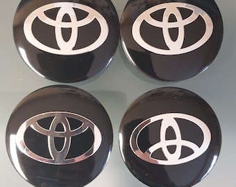 4 New Toyota caps in Black Base Design 56 mm