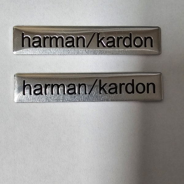 2x Harman-Kardon Emblem/Alu Sticker neues Design für Lautsprecher etc.