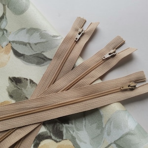 ヴィンテージ 8インチ ジッパー 3個 ブラウン クローズドエンドジッパー