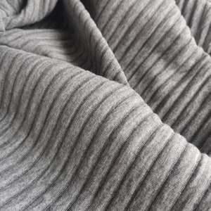 Knit Rib Jersey Fabric 2 Yards Ribbed Knitted Stretch Jersey Stripped Grey Knitwear Sweaters Beanies Scarves