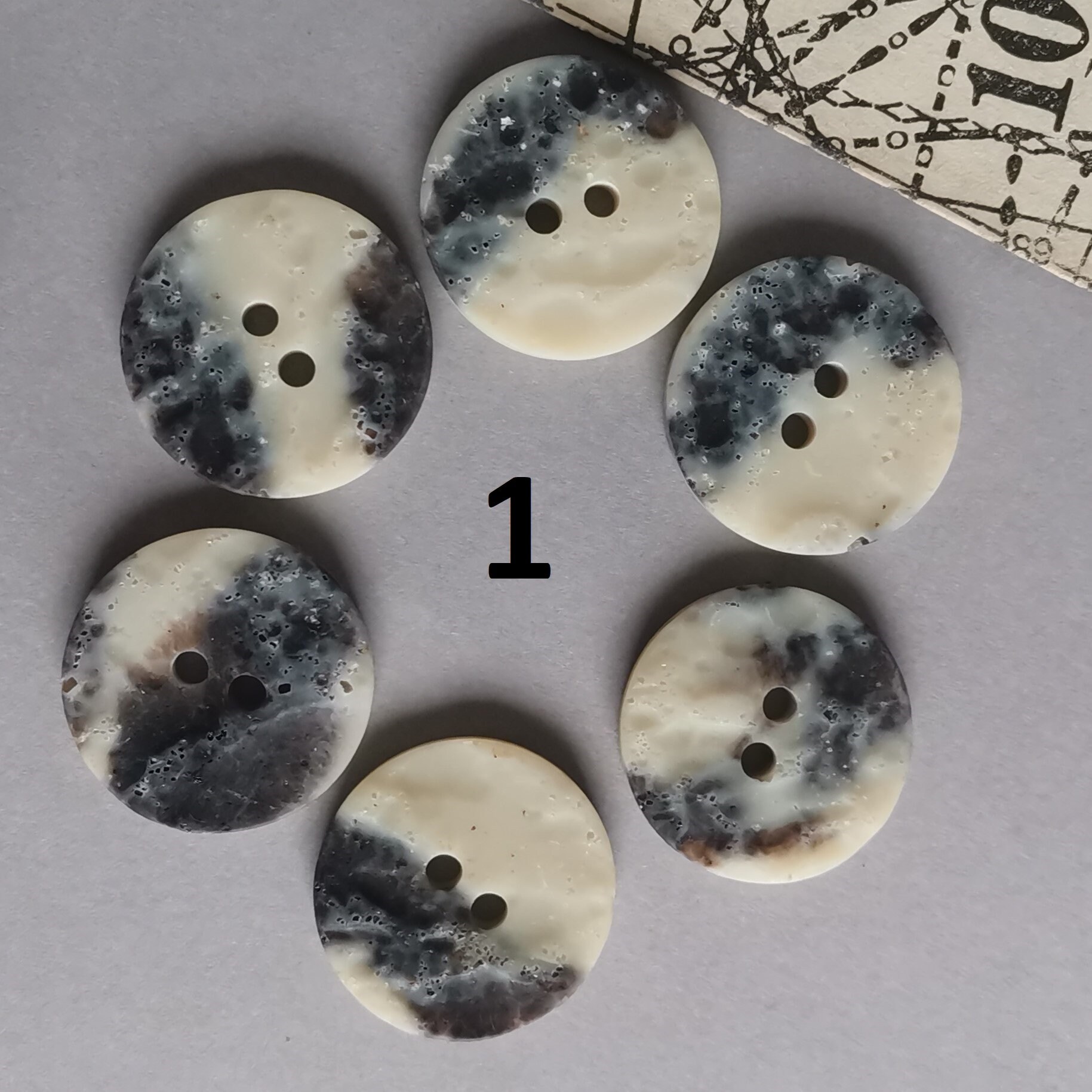 Ivory Grey Marble Textured Two Hole Buttons for Coat Jacket Trench ...