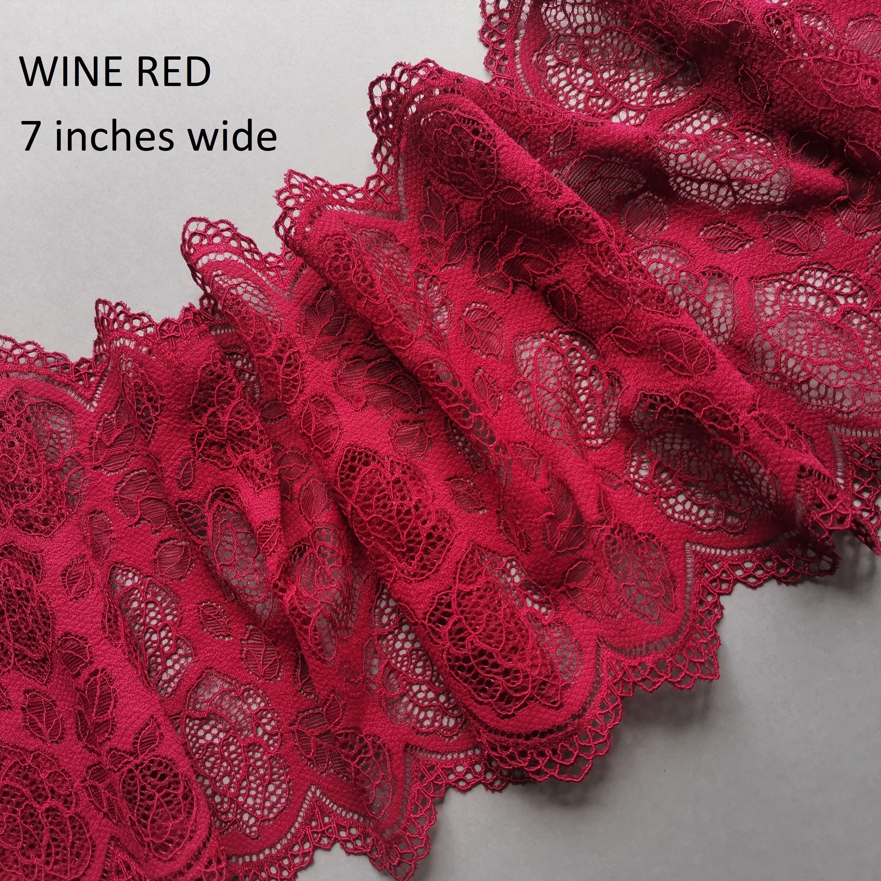 Red Lace Headband Stretch Floral Hairband Hair Band Bandana 