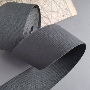 Vintage Baumwollband Band 50mm | 50mm dickes Graues Band für Taschen Gürtel Schuhe Kleidung Basteln