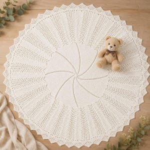PDF Knitting Pattern - Baby Circular Shawl, Wrap, Blanket - Instant PDF Download