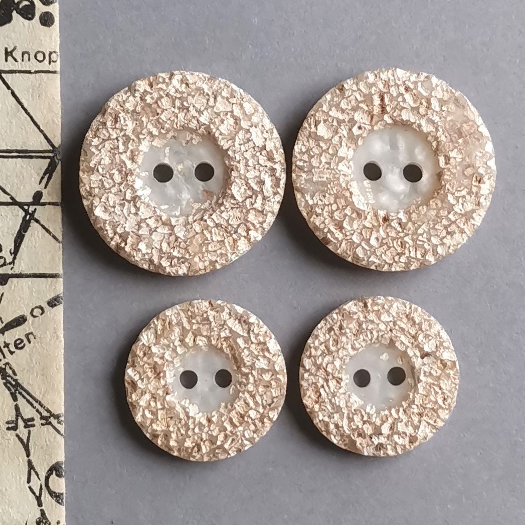 Beige Textured Buttons 23mm 18mm Two Hole Buttons for Coat Jacket ...