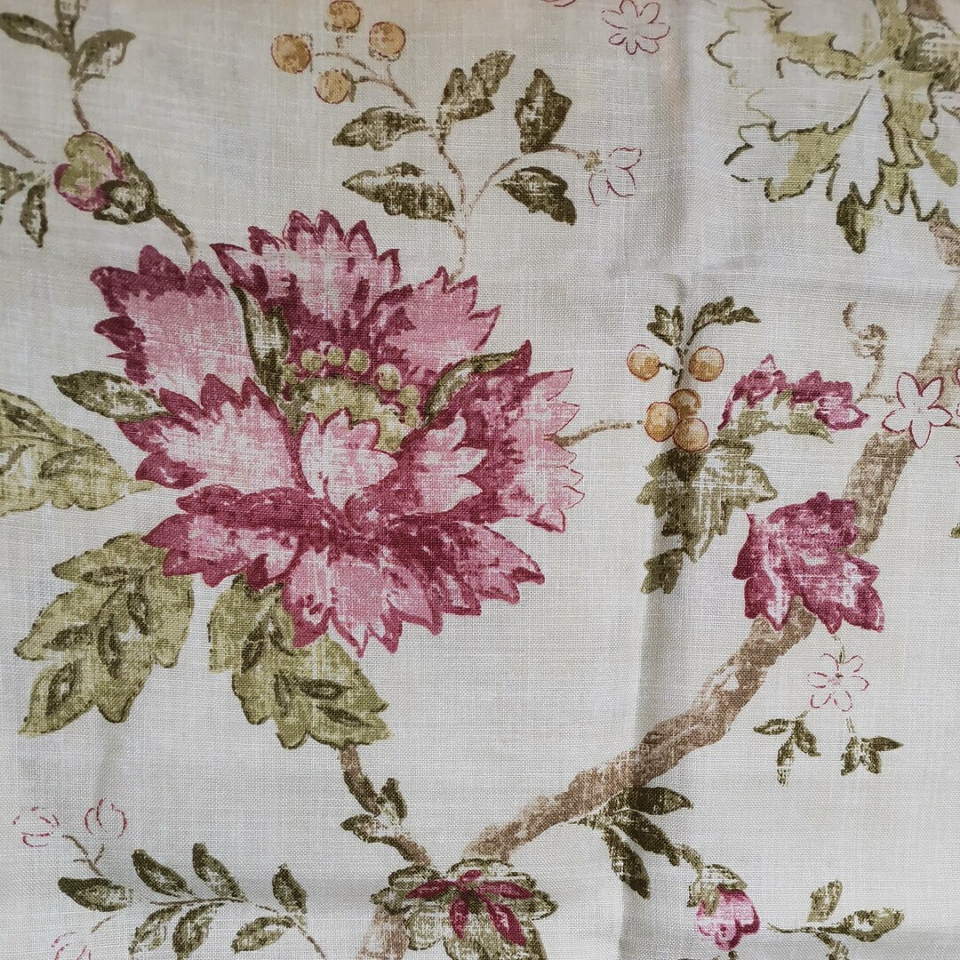 Nina Campbell HOLLYBROOK Linen Fabric Remnant 1 Meter Upholstery Fabric