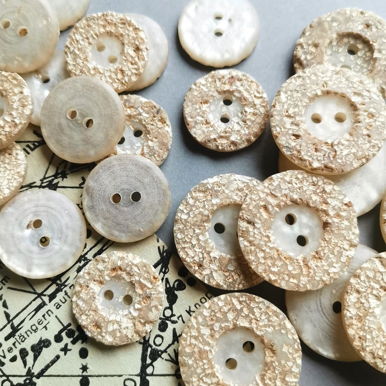 Beige Textured Buttons 23mm 18mm Two Hole Buttons for Coat Jacket ...