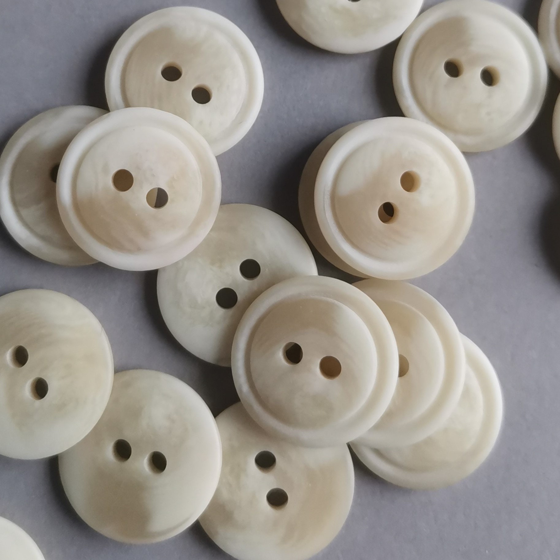 Ivory Beige 2 Hole Buttons for Coat Jacket Trench Shirt 23mm 18mm Flat ...