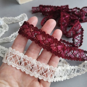 Rood Wit Kantlint Trim 20mm | 6/8" lint met organza DIY-knutselen
