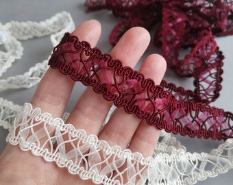 Red White Lace Ribbon Trim 20mm | 6/8