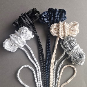 Silky Twisted Cord 6mm Cord Twisted Rope Trim Macrame Upholstery Cord White Cream Blue Black Grey DIY Crafting