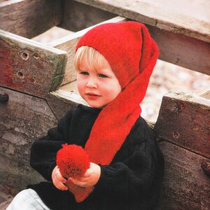 Easy Knit Kids Wee Willie Winkie Pixie Hat breipatroon 2-3 jaar Instant PDF download babybeanie voor peuters