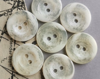 Ivory White Clear 18mm 3/4" 2 Hole Foggy Buttons for Blouse Shirt Dress Skirt Jacket