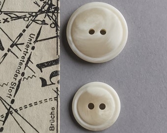 Ivory Beige 2 Hole Buttons for Coat Jacket Trench Shirt 23mm 18mm Flat Back Round