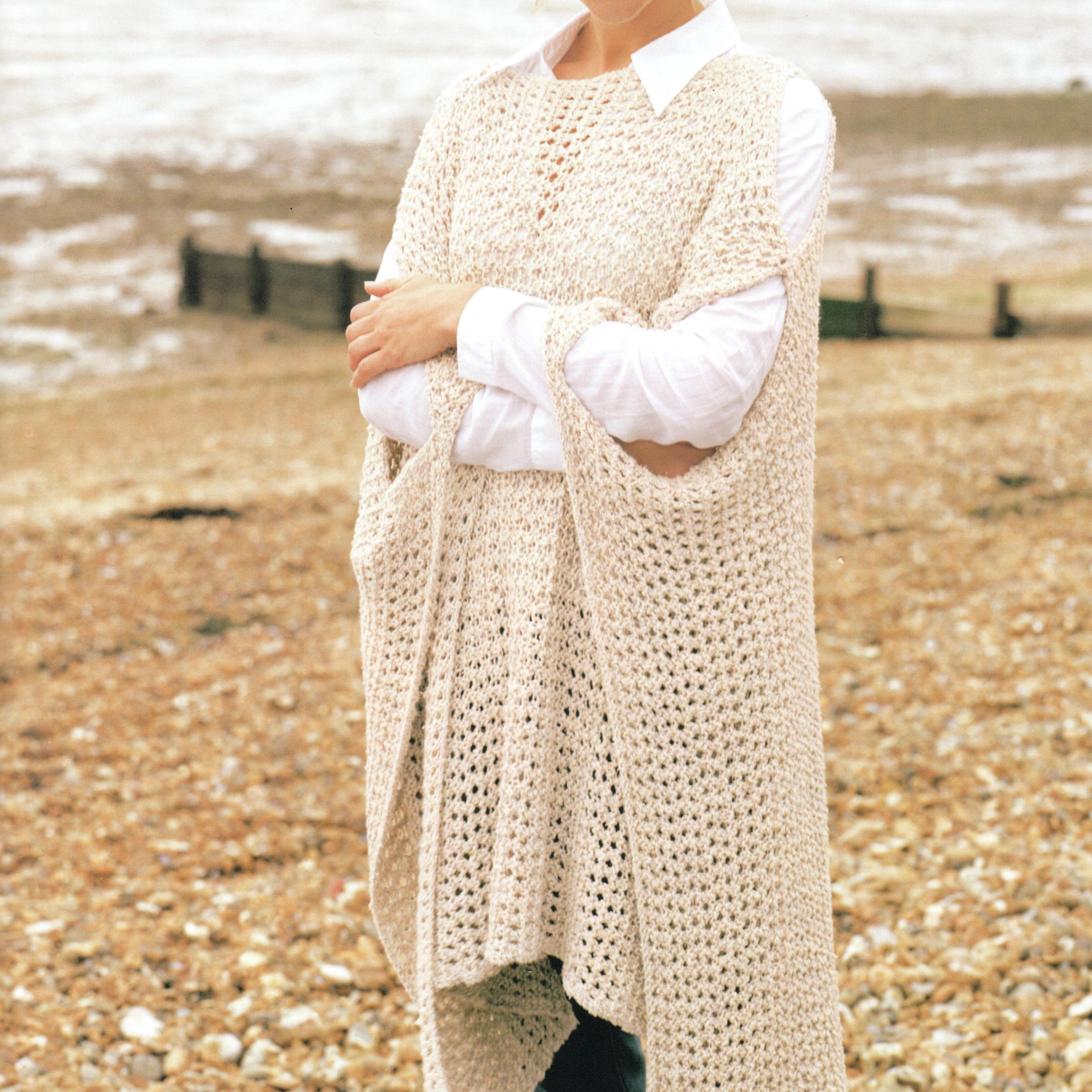 Cape Wrap Knitting Pattern Poncho Instant PDF Download Knitted Chunky ...