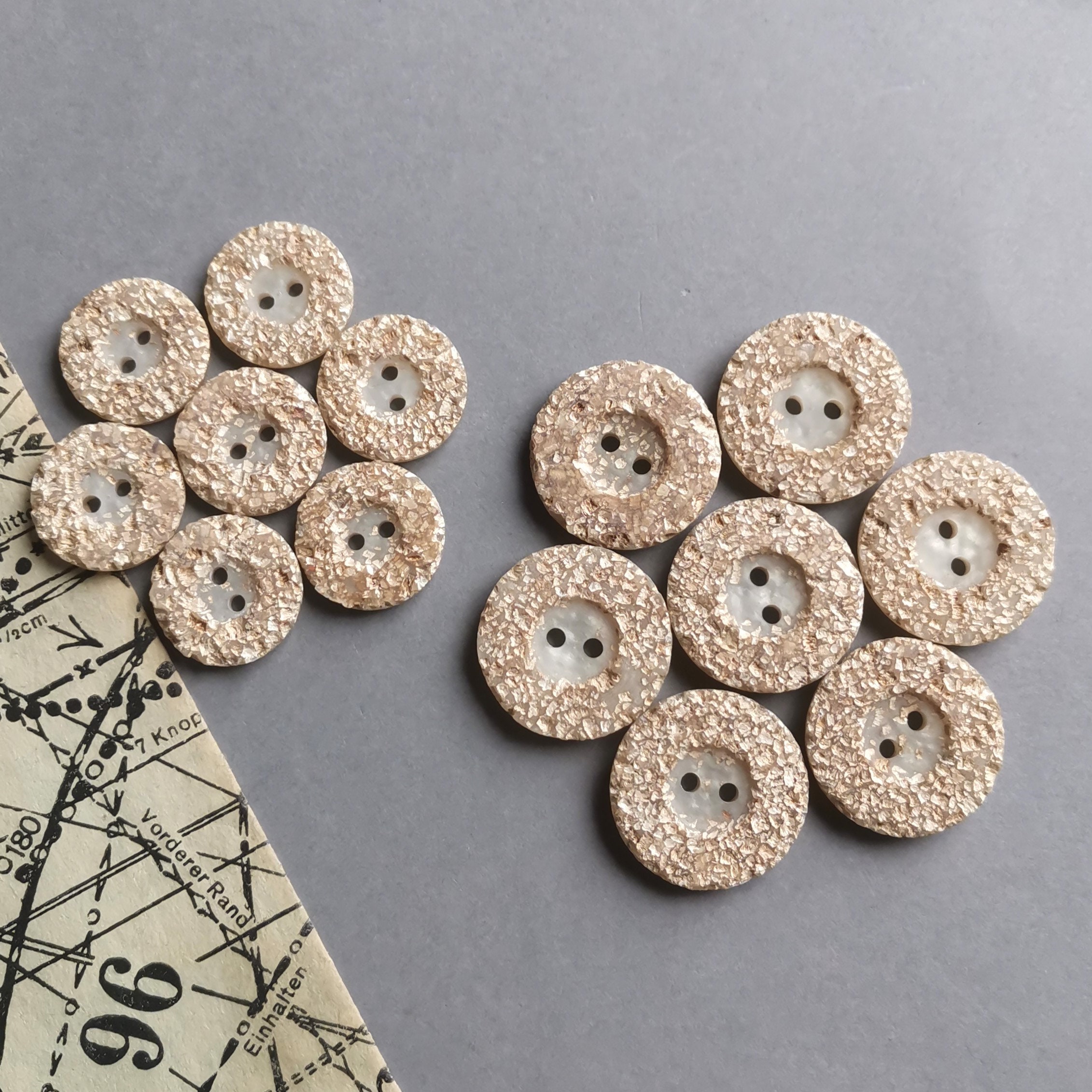 Beige Textured Buttons 23mm 18mm Two Hole Buttons for Coat Jacket ...