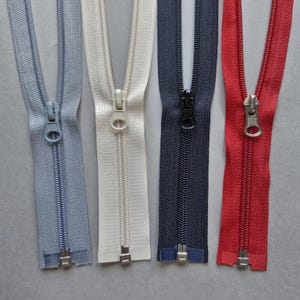 Open Ended Zipper 55 - 80cm Divisible Zipper Plastic Separating Zipper for Coat Jacket Molded Zipper #5 Red Black Cream Gray