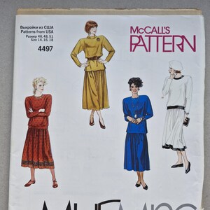 May include: A vintage McCall's sewing pattern featuring illustrations of women's clothing designs. The pattern includes a variety of outfits in shades of yellow, red, blue, and white. The text on the pattern reads "McCall's Pattern" and "Patterns from USA".