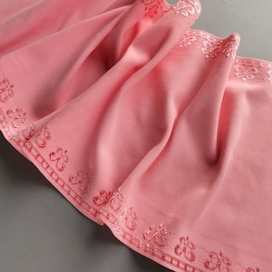 Pfirsich Rosa Stretch Stoff Bestickt Doppelkante Elastische Spitze 18 cm / 7 &quot;breit BH Nähen Spitze Dessous Stirnband Unterwäsche