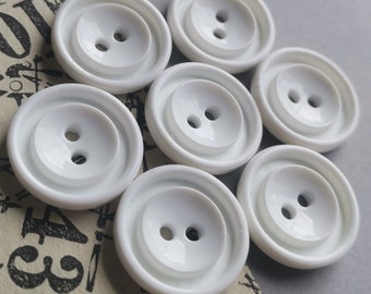 6pcs White 20mm (3/4") 2 Hole Buttons for Dress Coat Jacket Trench Dress Summer Clothes Flat Back Round Buttons for Handknit
