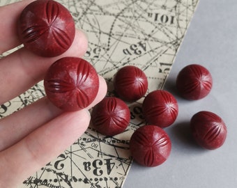 6pcs Vintage Red Shank Buttons 22mm (7/8") Coat Buttons Jacket Trench Buttons Large Buttons for Handknit Retro Buttons