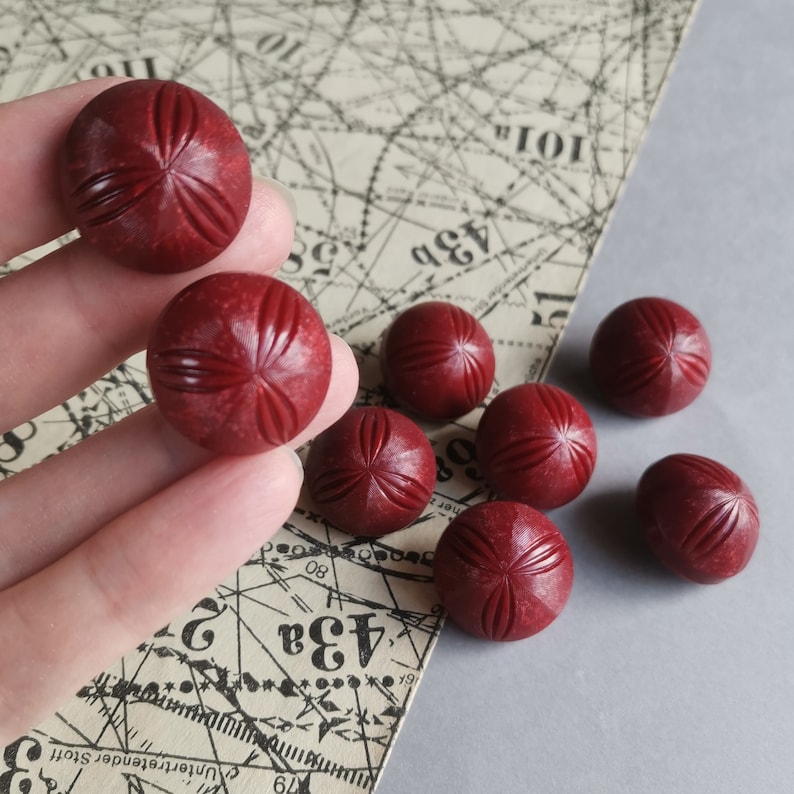 6 pcs vintage boutons tige rouge 22 mm 7/8 boutons manteau boutons veste trench gros boutons pour boutons rétro tricotés main image 1