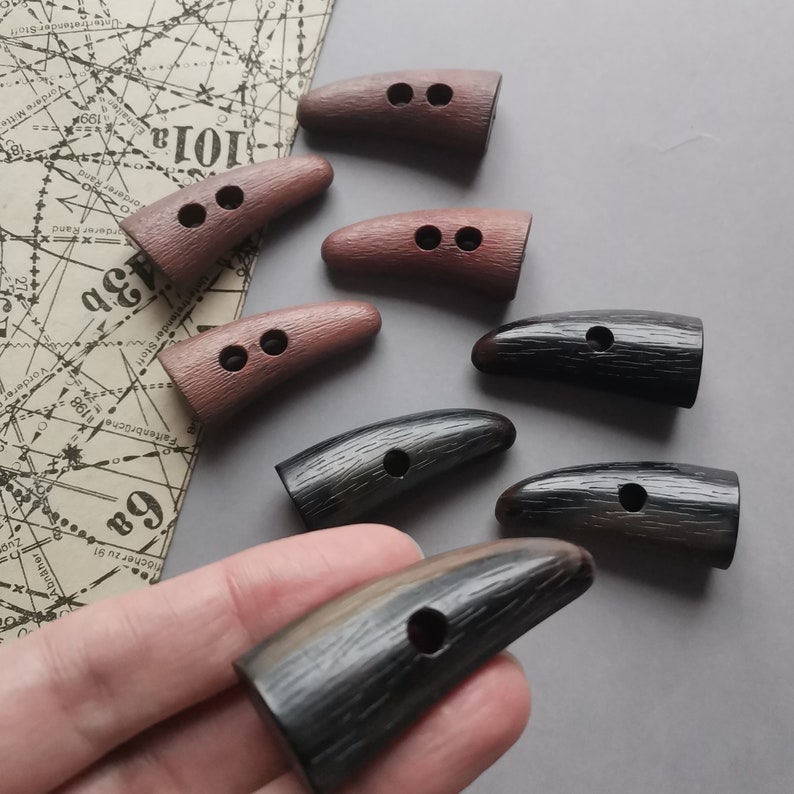 4 Vintage Toggle Buttons for Coat Jacket Trench Duffle Brown Black ...