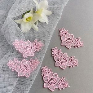 Apliques de flores rosas, 5 piezas, parches de flores bordados para coser, parches de flores, 5 piezas