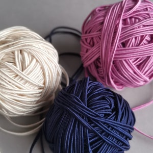 Vintage Soutache Cord 5 Yards Pink White Blue Tiny Flat Braid Soutache Rope DIY Crafting Passementerie