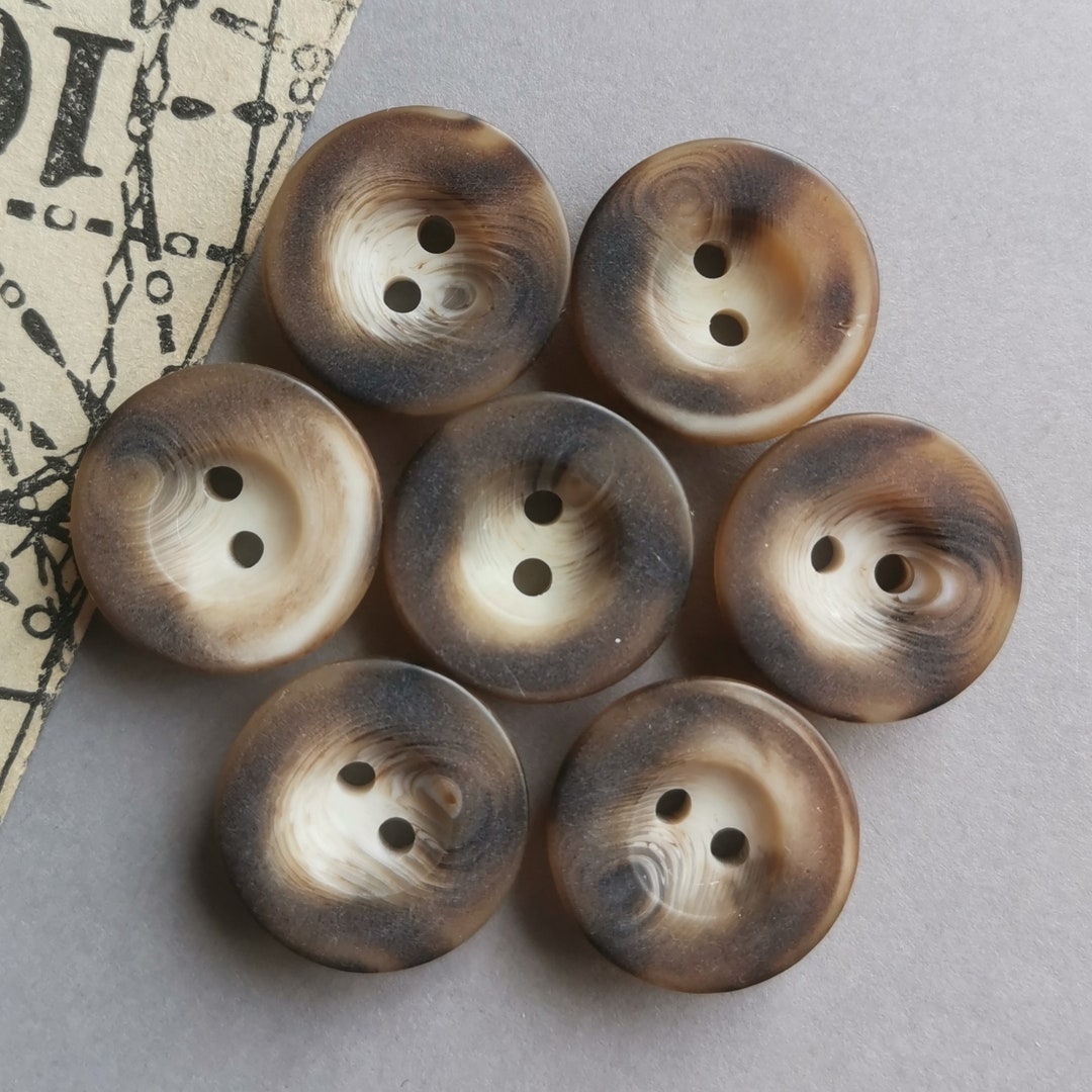 10pcs Brown Beige Mottled Buttons 18mm (3/4