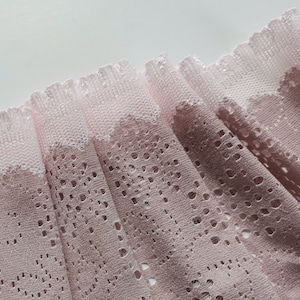 Altrosa Stretch-Spitze-Stoff Extra breit Doppel Rand Spitzenbesatz 21,5 cm / 8 1/2 &quot;BH Nähen Spitze Dessous machen Stoff Unterwäsche Spitze