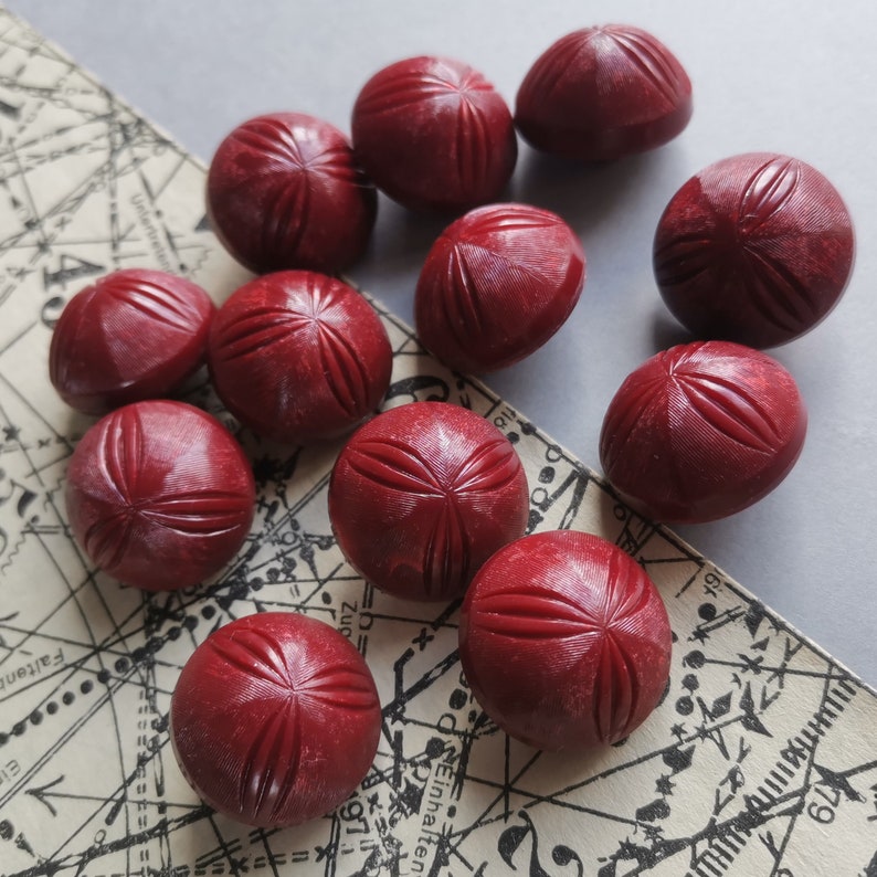 6 pcs vintage boutons tige rouge 22 mm 7/8 boutons manteau boutons veste trench gros boutons pour boutons rétro tricotés main image 2