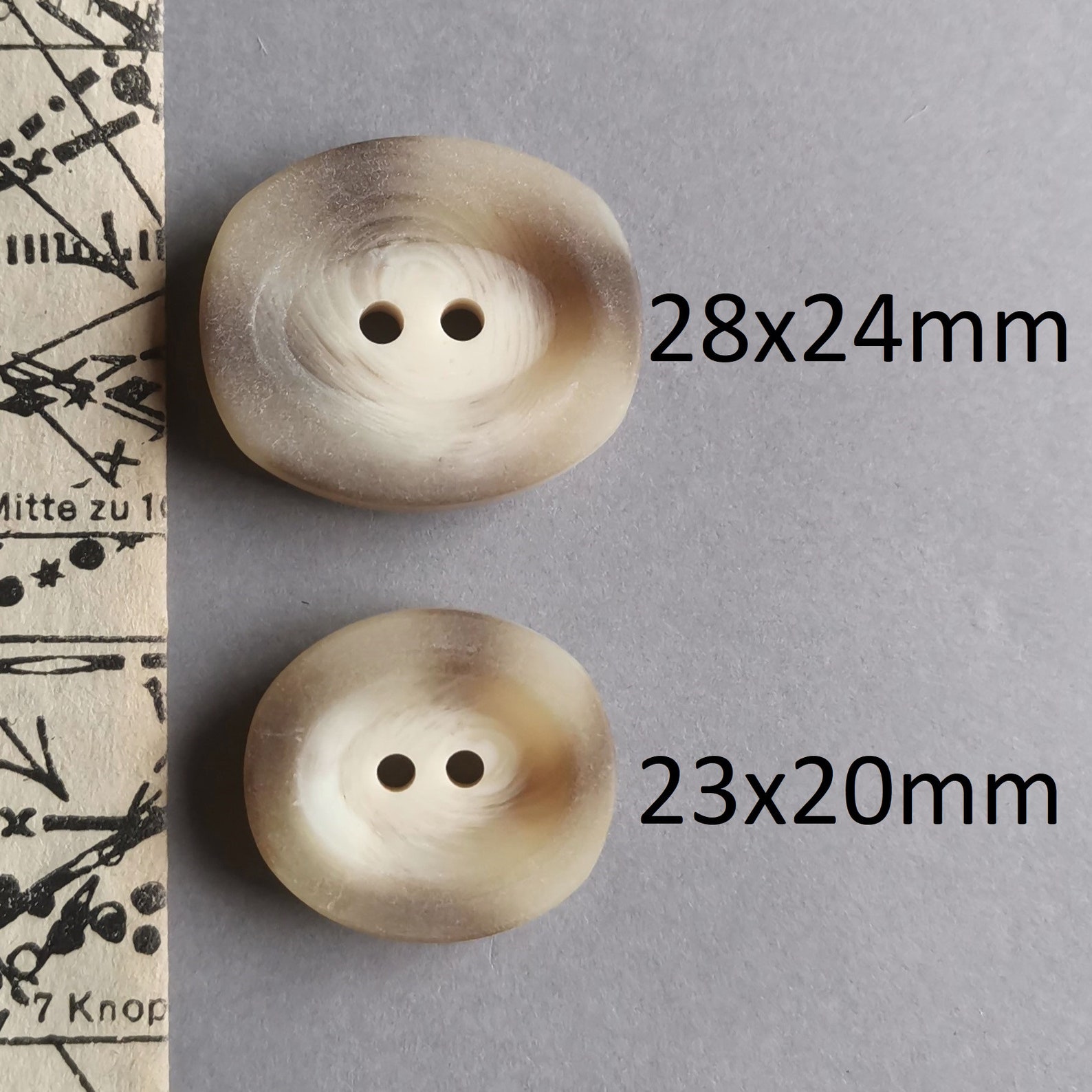 Ivory Beige Oval Buttons for Coat Jacket Trench Large 2 Hole Buttons ...