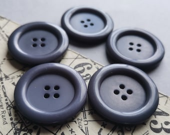 5 grands boutons de manteau gris vintage 30 mm boutons de trench de veste pour tricoter main