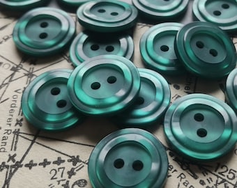 6pcs Emerald Green 18mm (3/4") 2 Hole Pearlized Buttons for Shirt Dress Skirt Blouse Jacket Flat Back Round Buttons for Handknit