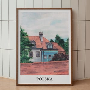 Polska Poster | Poland Travel Print | Polish Architecture Wall Art | European Wall Decor | Hand-Drawn Poland Illustration