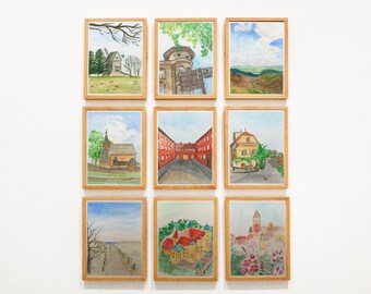 SET OF 10 Poland postcards | Postcard set | Poland | Polska pocztówki | Art prints | Watercolor cards