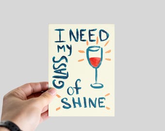 Cartolina con vino, biglietto d'auguri per l'amicizia, regalo per festeggiamenti, decorazione per il vino, biglietto per gli amanti del vino, arte murale
