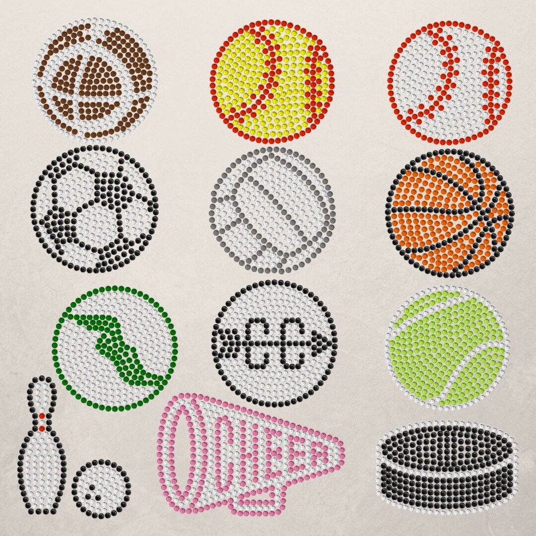 Rhinestone Sports Decals, Rhinestone Sticker, Football, Baseball ...