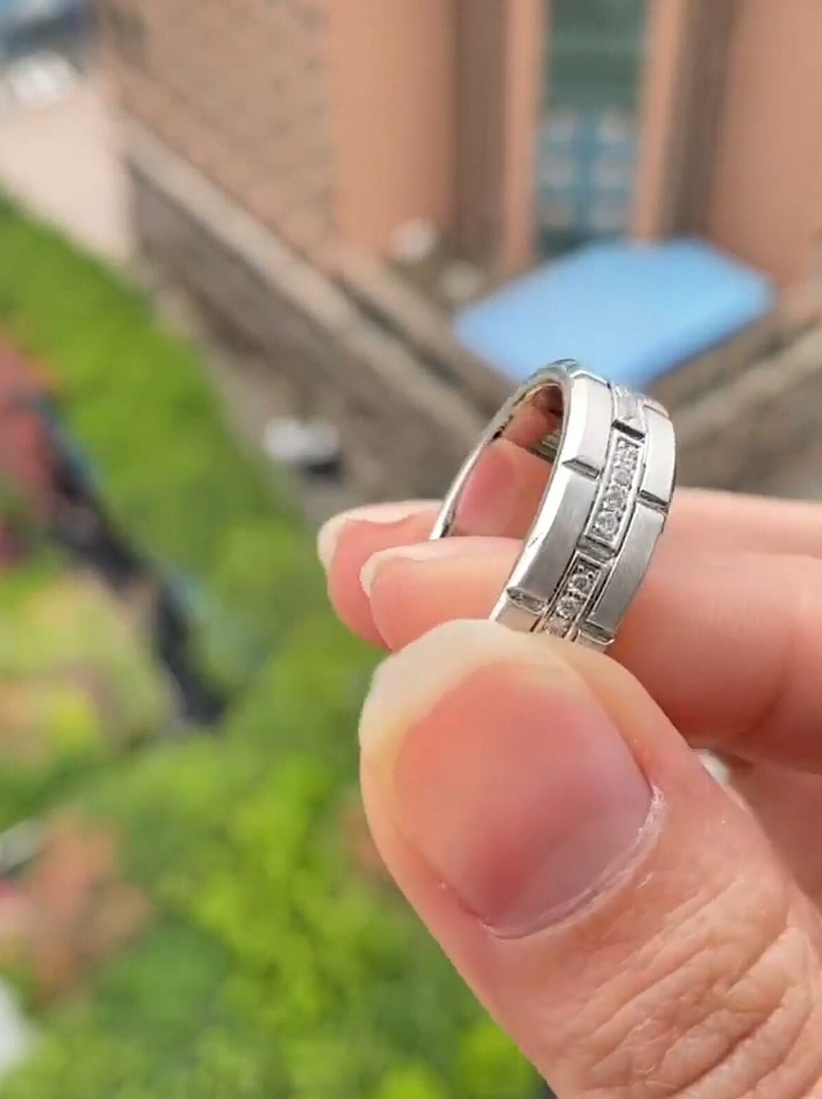 Round Cut Moissanite Wedding Band, 14K White Gold Band, Full Eternity ...