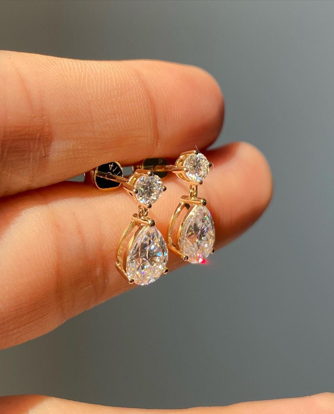 Pear Shape Moissanite Earrings main image 0