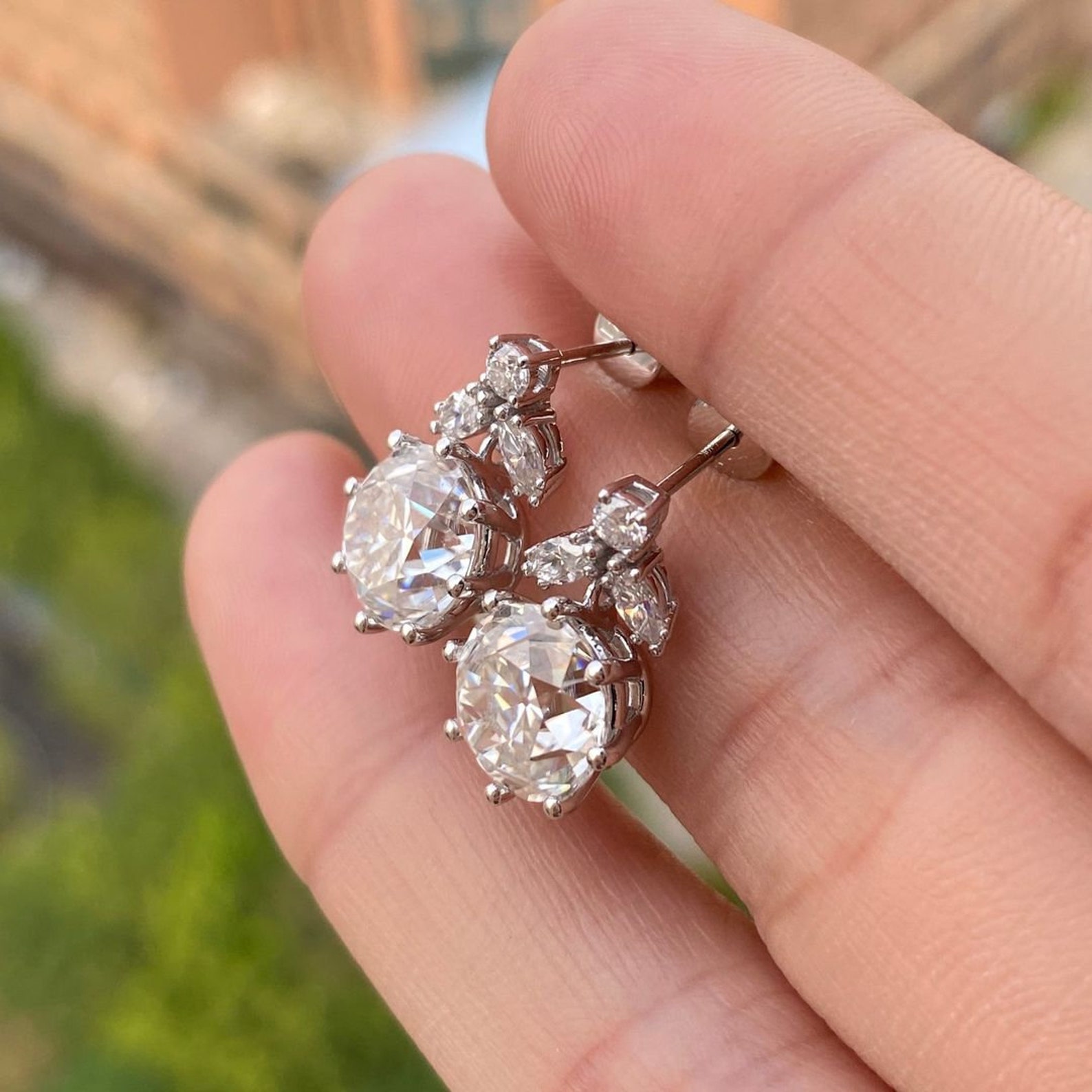 2 Carat Moissanite 925 Sterling Silver Drop Earrings main image 1
