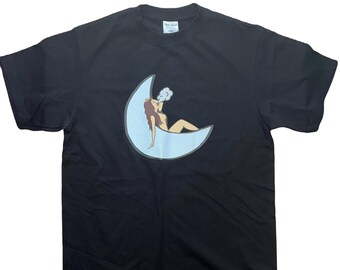 BossUglee Graphic Men T Shirt Smoking on the moon